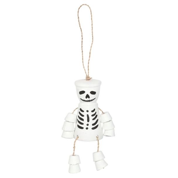 White Skeleton Terracotta Pot Man