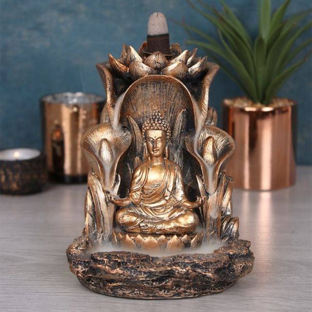 Bronze Buddha Backflow Incense Burner 