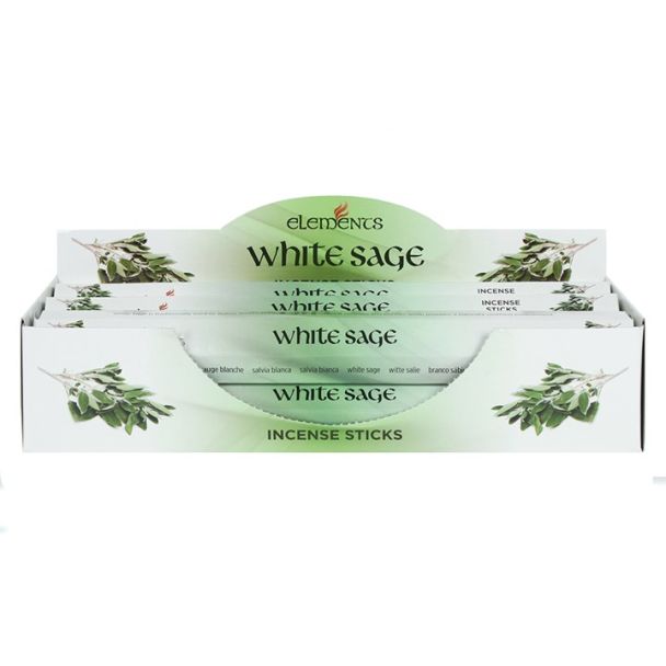 Set of 6 Packets of Elements White Sage Incense Sticks 