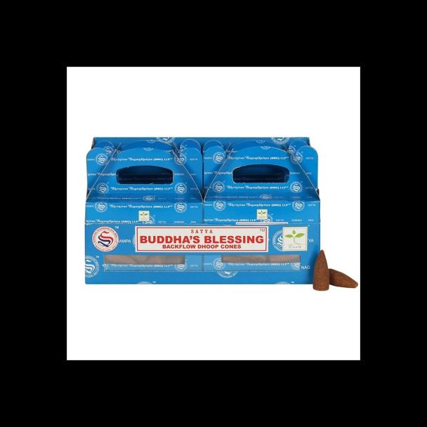 Set of 6 Packets of Buddha's Blessing Backflow Dhoop Cones by Satya
