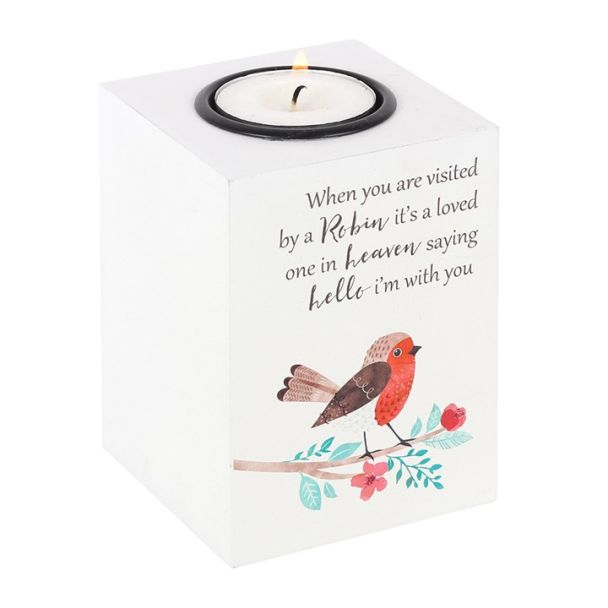 Visited by a Robin Tealight Holder 