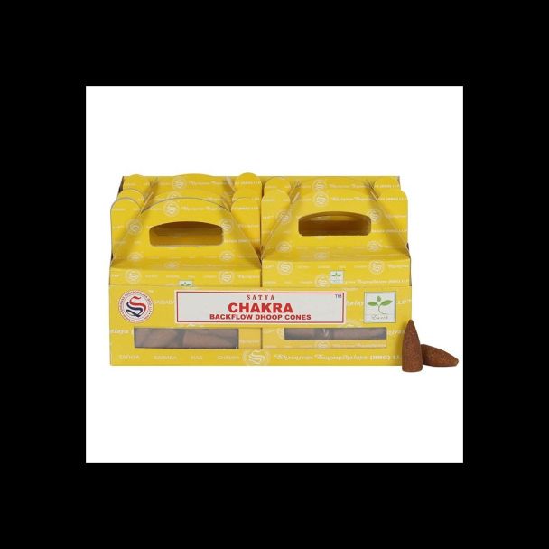 Set of 6 Packets of Chakra Backflow Dhoop Cones by Satya
