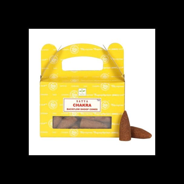 Set of 6 Packets of Chakra Backflow Dhoop Cones by Satya