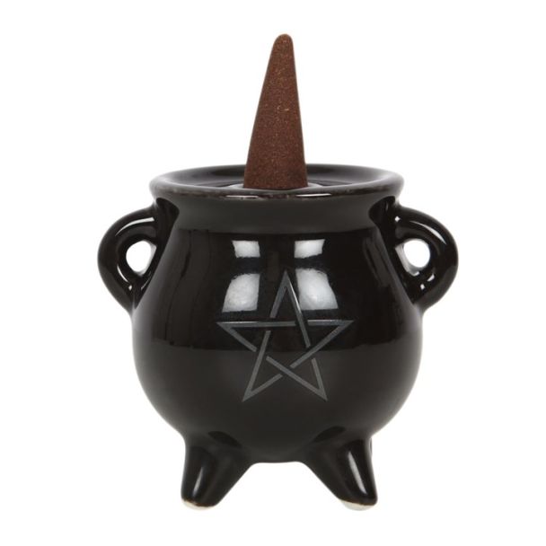 Pentagram Cauldron Ceramic Incense Holder 