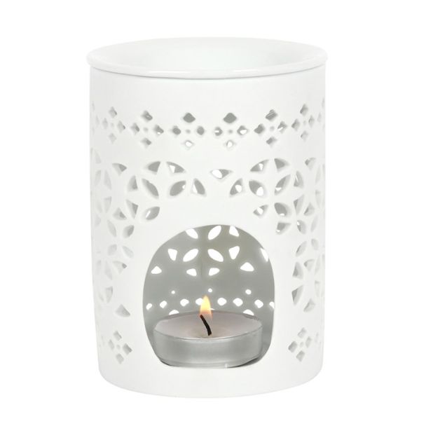 White Matte Cut Out Oil Burner 