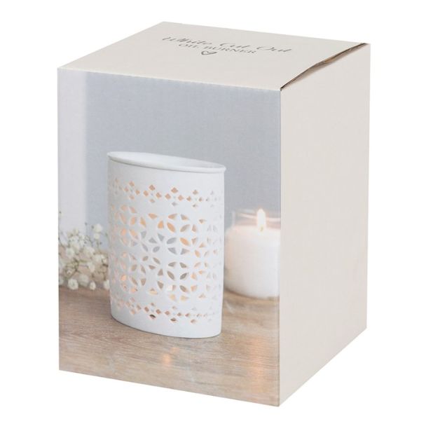 White Matte Cut Out Oil Burner 