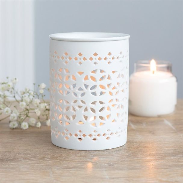 White Matte Cut Out Oil Burner 