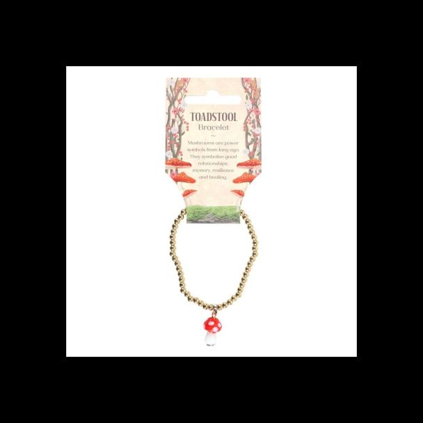 Toadstool Beaded Charm Bracelet