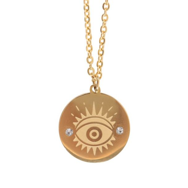 Gold Toned All Seeing Eye Necklace  