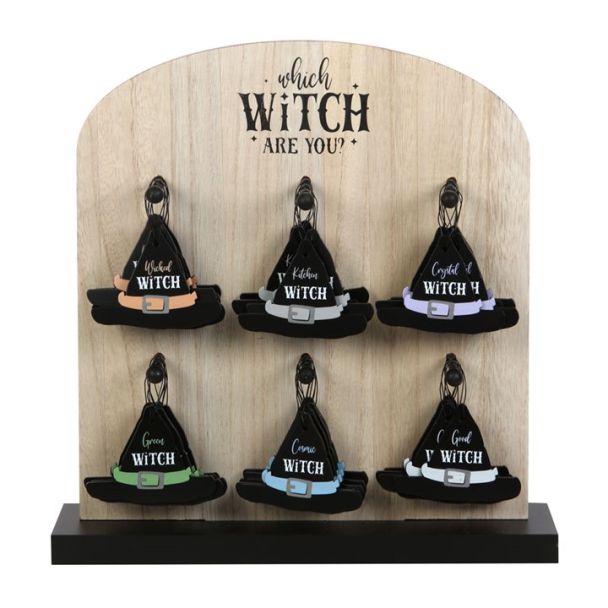 Set of 36 Witch Hat Mini Signs on Display 