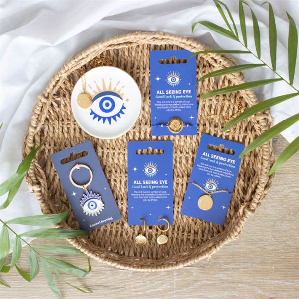 Set of 18 All Seeing Eye Jewellery Pieces on Display