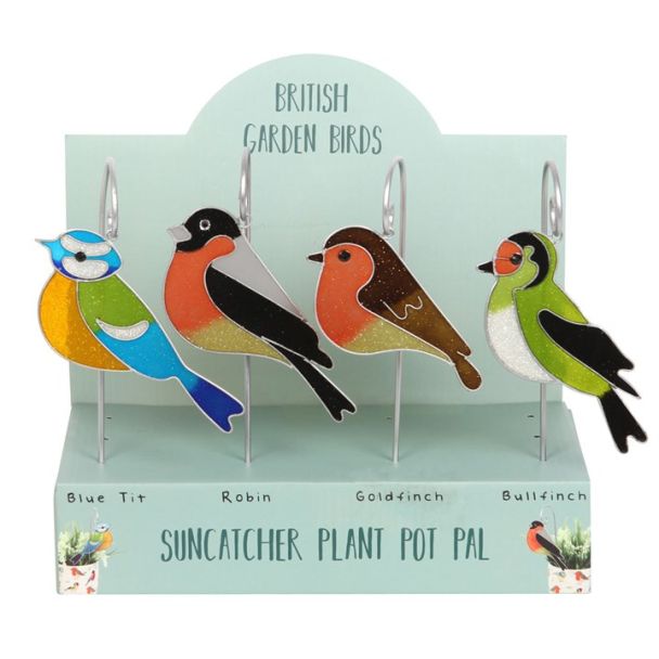 Set of 12 British Garden Birds Suncatcher Stakes 