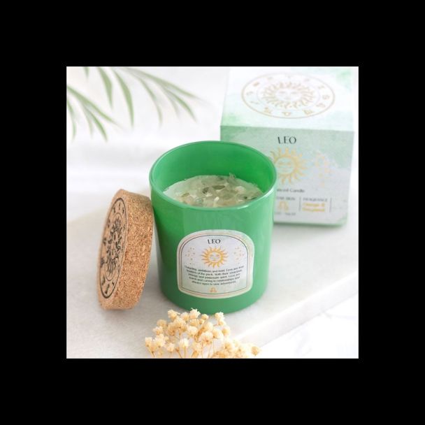Leo Orange & Bergamot Gemstone Zodiac Candle