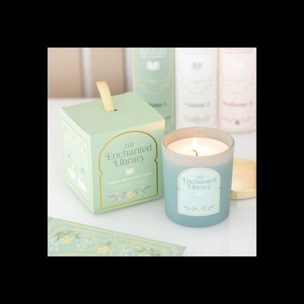 The Enchanted Library Leather, Patchouli & Amber Candle