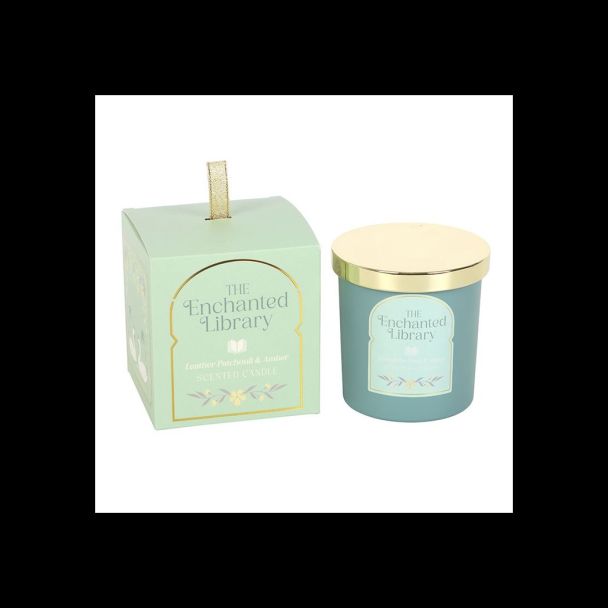 The Enchanted Library Leather, Patchouli & Amber Candle