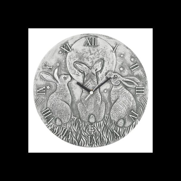 Silver Effect Terracotta Moon Shadows Clock by Lisa Parker