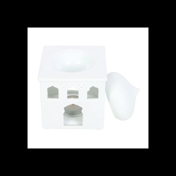 Off White Mosque Oil Burner and Incense Cone Holder
