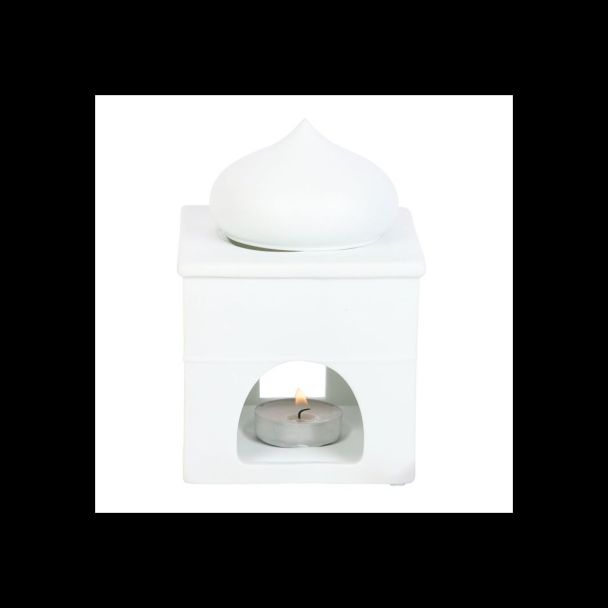 Off White Mosque Oil Burner and Incense Cone Holder