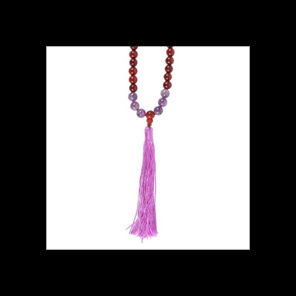 Intuition Rosewood & Amethyst Mallah Necklace