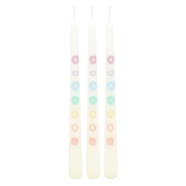 Set of 3 Chakra Balancing Taper Dinner Candles