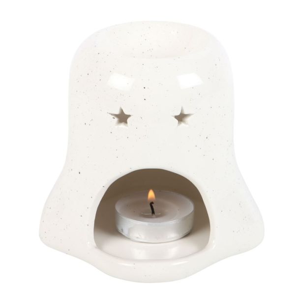 Ghost Shaped Oil Burner and Wax Warmer with Pumpkin
