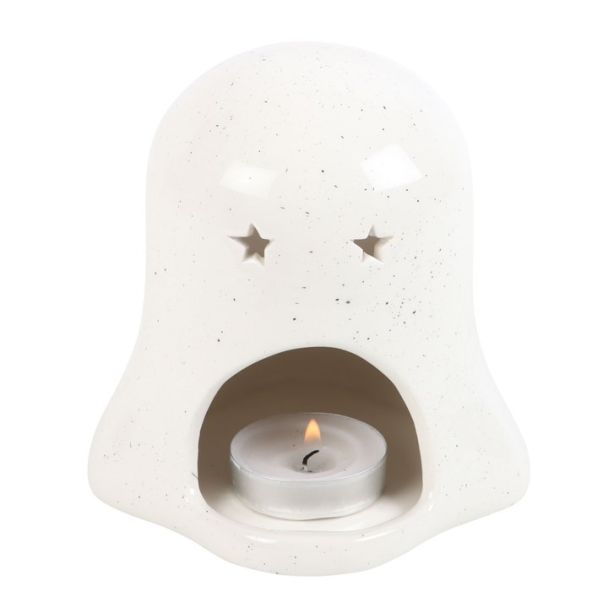 Ghost Shaped Tealight Candle Holder with Pumpkin