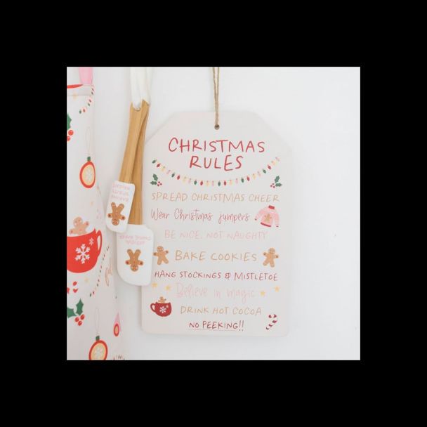 Sugarplum Fun Christmas Rules Hanging Sign