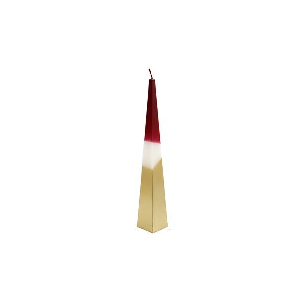 32cm Red and Gold Pyramid Candle