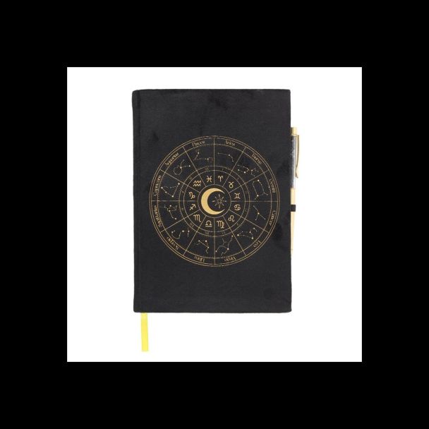 Astrology Wheel Journal with Black Obsidian Pen