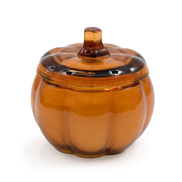 12cm Vanilla Glass Pumpkin Candle