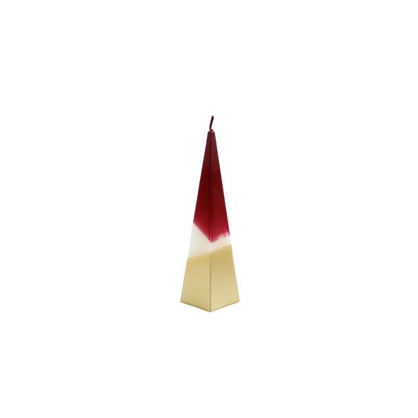 20cm Red and Gold Pyramid Candle