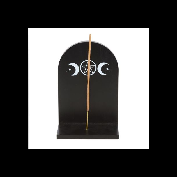 Black Triple Moon Incense Holder Shelf