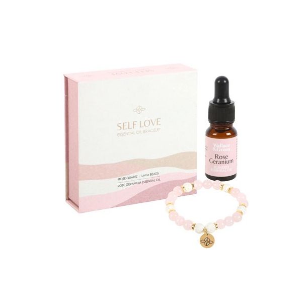 Self Love Rose Quartz Crystal Essential Oil Bracelet