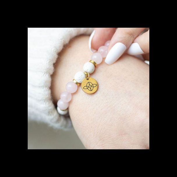 Self Love Rose Quartz Crystal Essential Oil Bracelet