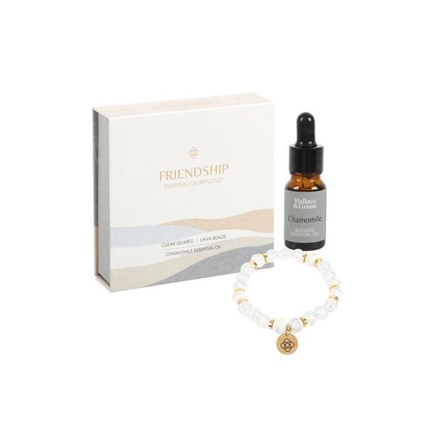 Friendship Clear Quartz Essential Oil Bracelet