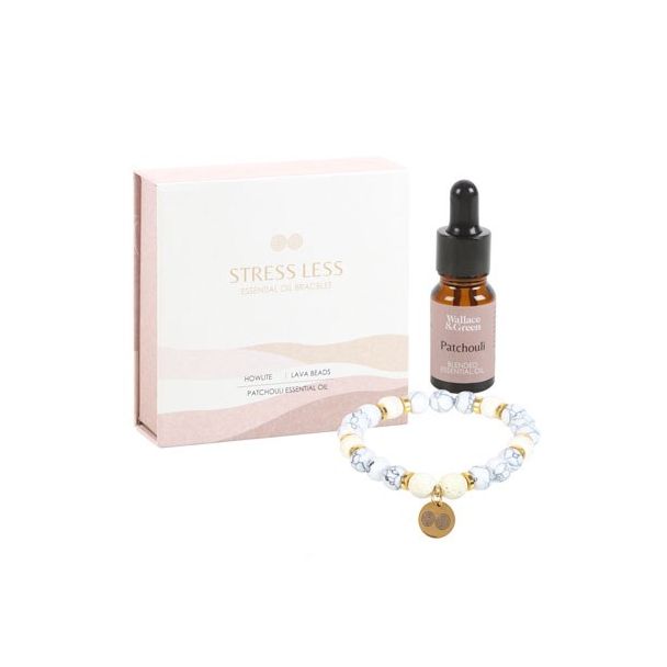 Stress Less Howlite Crystal Essential Oil Bracelet