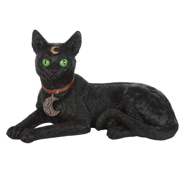 Laying Black Cat Figurine 