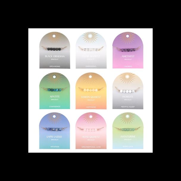 Set of 9 Crystal Beaded Chain Bracelets