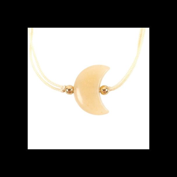 Be Brave Yellow Jade Crystal Moon Bracelet