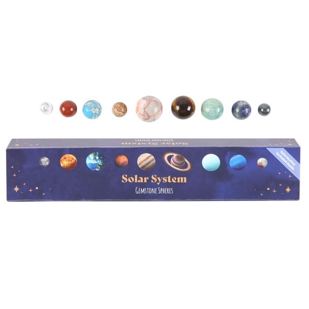 Solar System Gemstone Crystal Sphere Set 