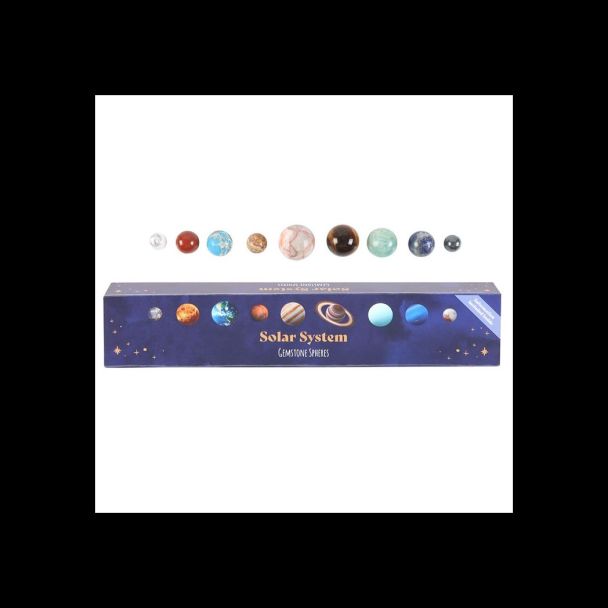 Solar System Gemstone Crystal Sphere Set 