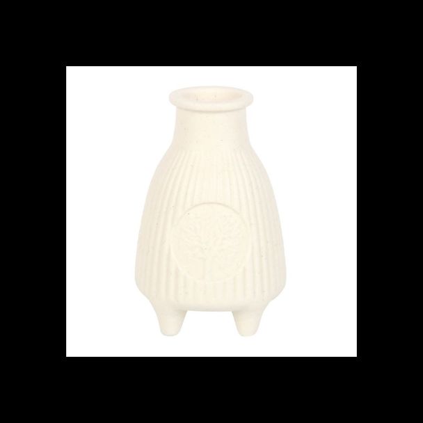 Cream Ribbed Palo Santo Burner