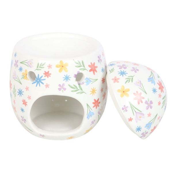 Spring Floral Print Egg Oil Burner and Wax Warmer