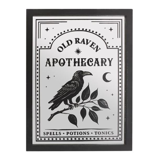 Old Raven Apothecary Mirrored Wall Art