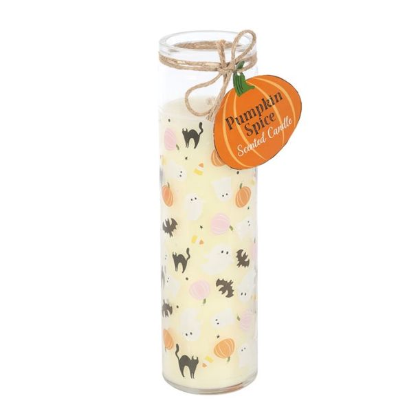 Sweet and Spooky Print Candy Corn Tube Candle
