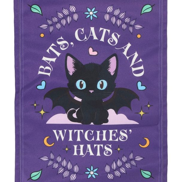 Bats, Cats and Witches Hats Fabric Wall Hanging