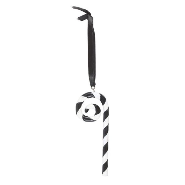 Black and White Candy Cane Hanging Ornament