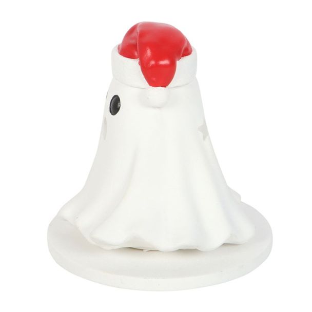 Ghost with Santa Hat Tealight and Incense Cone Holder