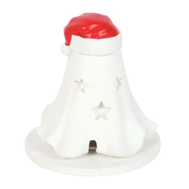Ghost with Santa Hat Tealight and Incense Cone Holder