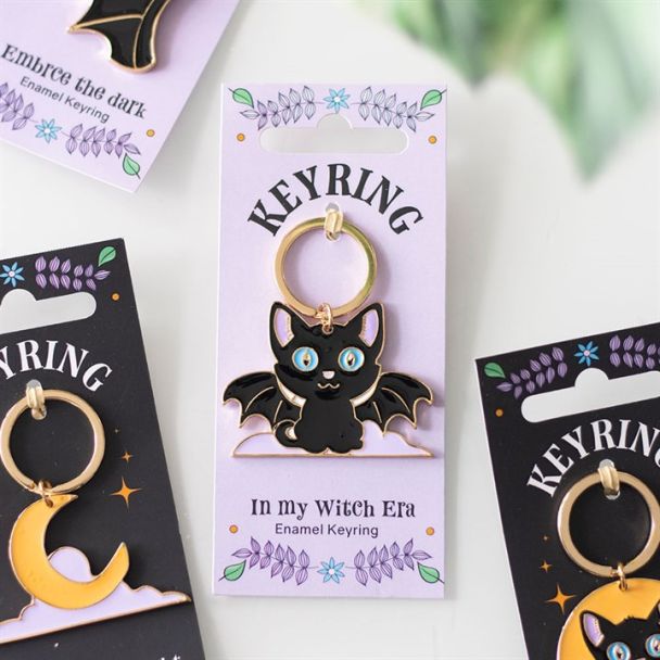In My Witch Era Cat Enamel Keyring